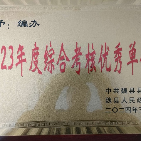 喜报｜县委编办被中共魏县县委 魏县人民政府授予“2023年度考核优秀单位”