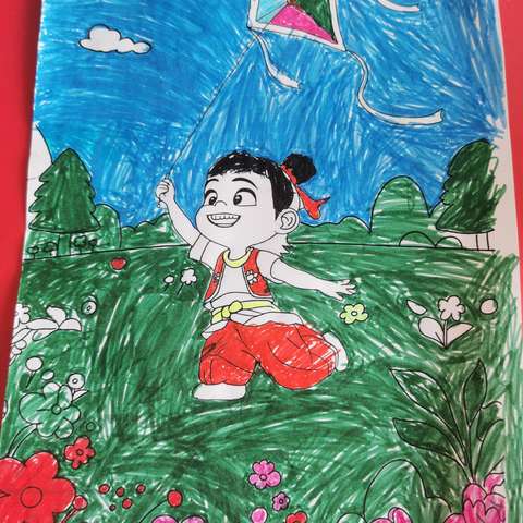 挪者幼儿园大班周画展