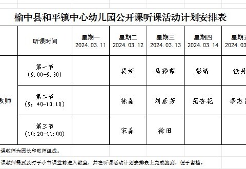 “课堂展风采，携手共成长”         —和平镇中心幼儿园公开课观摩活动