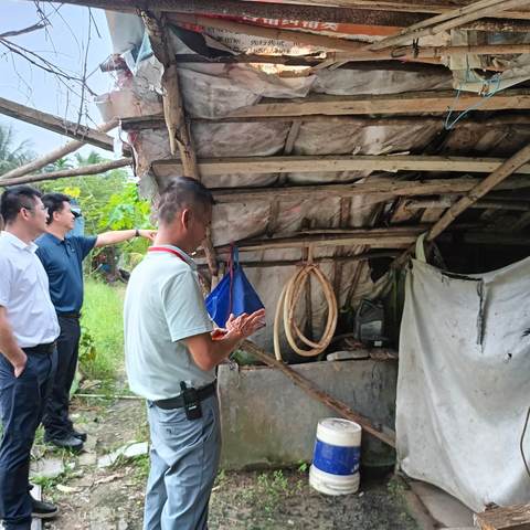 吉阳区商务局到包点村新红村开展防汛防风工作