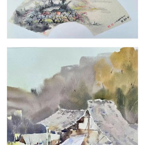 水墨丹青绘春色 | 邛崃美协画家齐聚万福村，共绘李花雪海诗意画卷