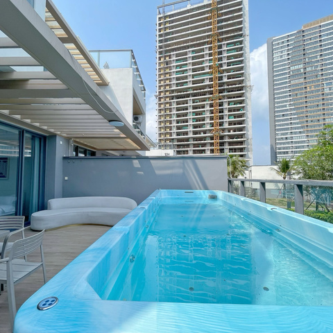 阿达曼丨惠州双月湾卓越御山海｜30栋102号｜3房4床｜超大泳池丨自动麻将+烧烤+KTV