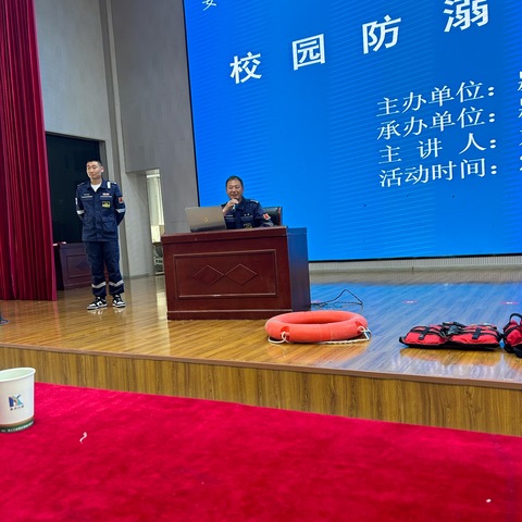 颍上县颍安应急应颍上县管仲小学做防溺水宣传