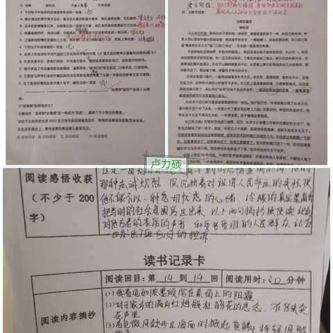 九班十组暑假语文作业