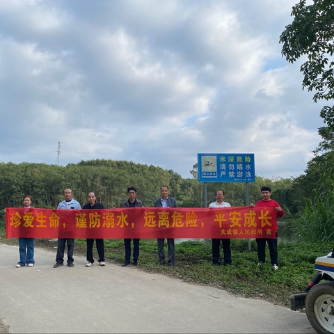 大成镇镇府退休干部职工党支部开展日常巡河志愿活动