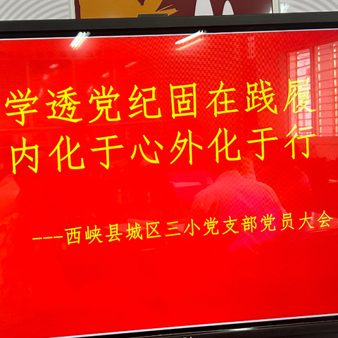 “学透党纪固在践履 内化于心外化于行 ”——————城区三小党支部开展党纪学习专题活动