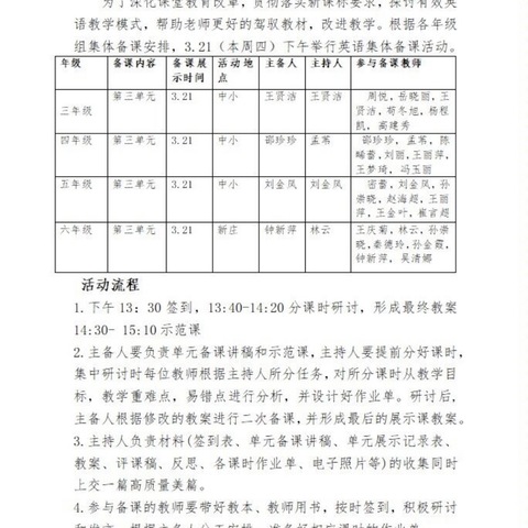 齐研共进，厚积薄发——郑旺镇中心小学举行四年级英语集体备课活动