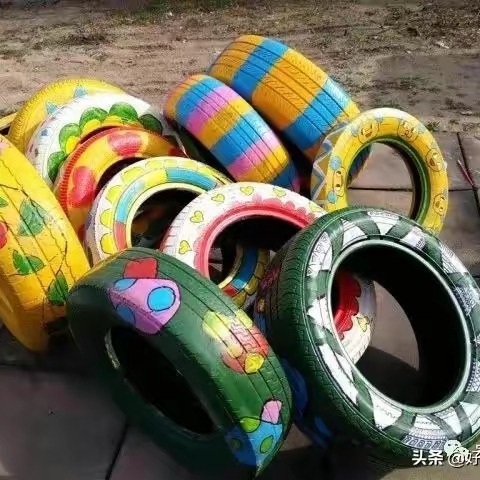 阳光体育123——好玩的轮胎 张家集幼儿园体育活动