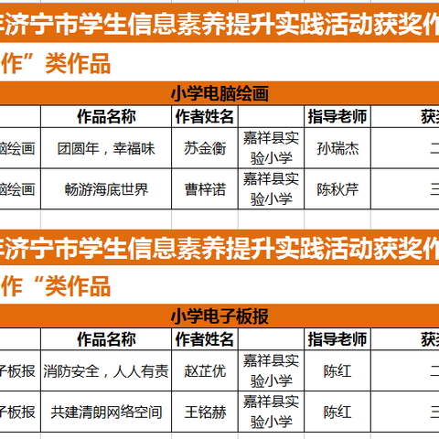 嘉祥县实验小学在全市信息素养大赛中勇创佳绩