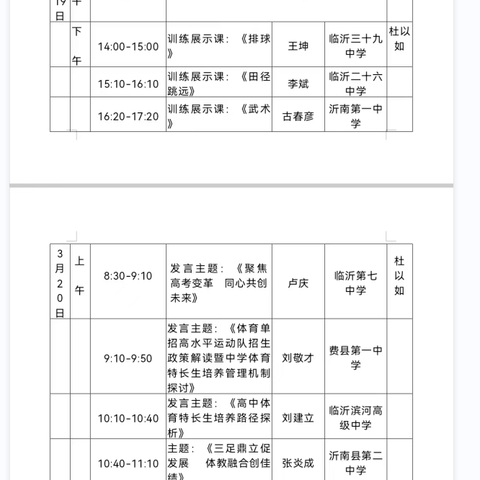 临沂市“以研促训 精准备考”高三体育与健康研讨会