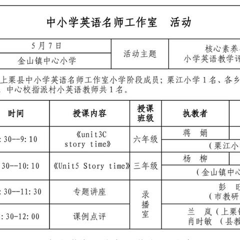 【课题动态8】研”途孜孜 ，“英”你精彩          ——课题组杨柳老师参与上栗县小学英语送教下乡活动