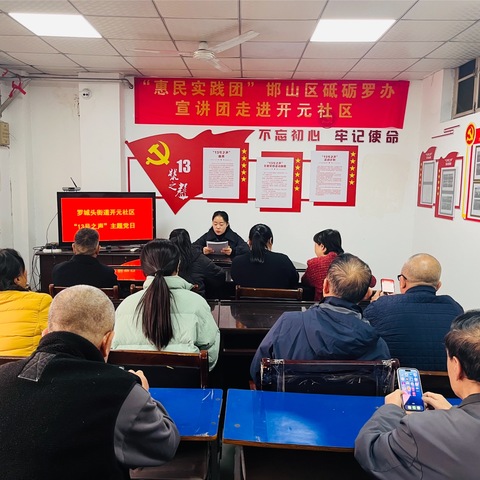 罗城头街道开元社区开展“13号之声”主题党日活动
