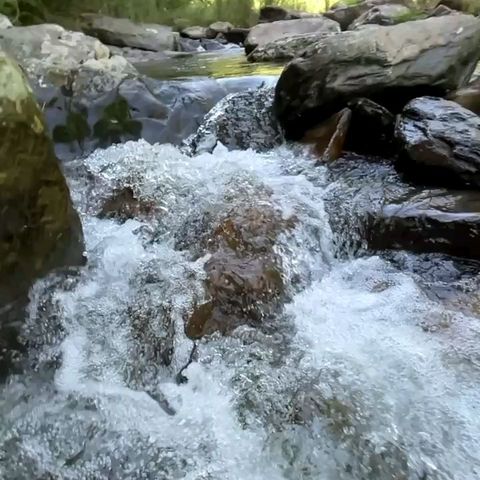 故乡之行，一步一景。秋到明山塘敏河，流水依然淙淙。以后谁再跟我说“柔情似水”，我就跟他急：事情不是这样的，不信来看看。