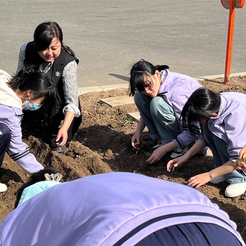 草木正在新生，梦想正在发芽🌱   “和悦园”开种啦！            ——长春市第一0五中学