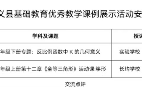 不负春光， “数”你“慧”学 ——安义县基础教育优秀课例展示活动初中数学专场