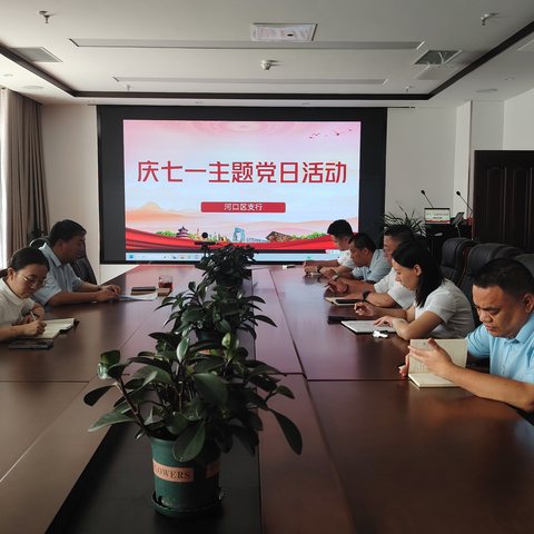 汲取奋进力量——河口农发行开展七一主题党日活动