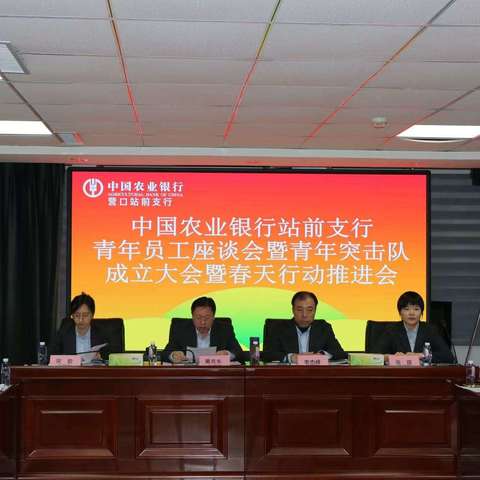 【辽宁小青团】营口分行站前支行召开青年员工座谈会暨青年员工突击队成立大会——春天行动推进会