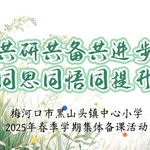 共研共备共进步，同思同悟同提升  —— 黑山头镇中心小学2024—2025学年第二学期期初集体备课活动纪实