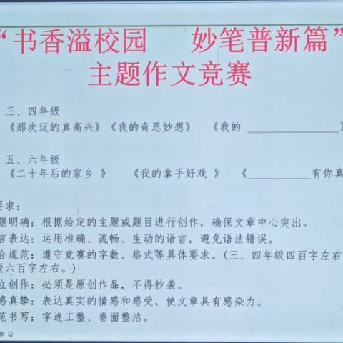 书香溢校园   妙笔谱新篇——岭头学校作文比赛