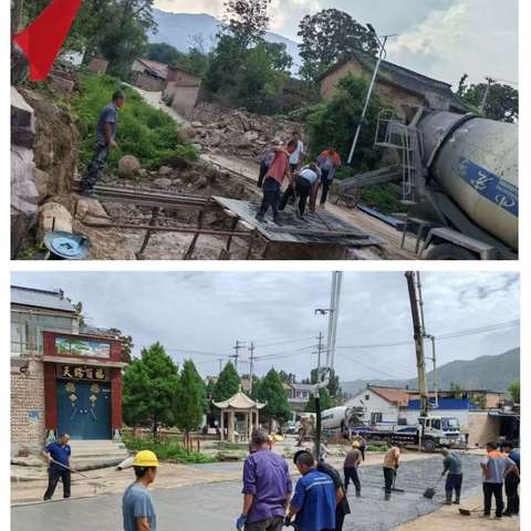 修缮道路，情暖家园——村排洪河横棚顶活动