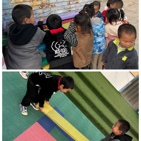 玩转木板——倪堂小班户外综合区持续观察