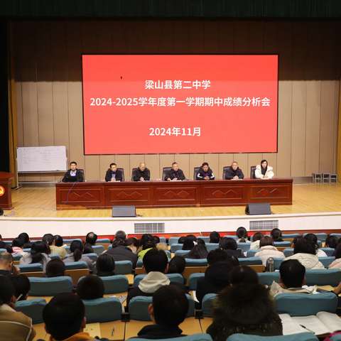 凝心聚力，砥砺前行——梁山县第二中学召开期中考试成绩分析会