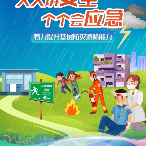 陆军边海防学院昆明校区幼儿园2024年全国防灾减灾日宣传～～“人人讲安全、个个会应急——着力提升基层防灾避险能力”