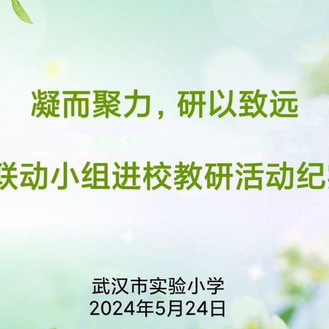 凝而聚力，研以致远 ——武汉市实验小学区教研联动小组进校教研活动纪实 (二)