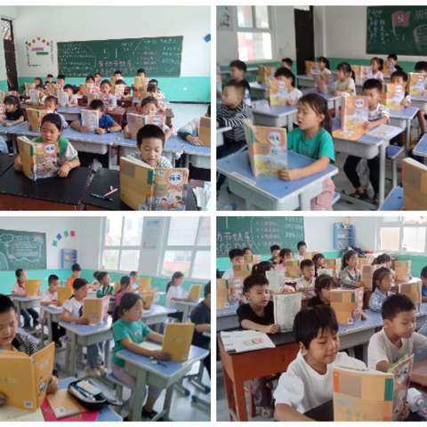 东张孟中心校苏庄小学一好习惯养成“晨读”。