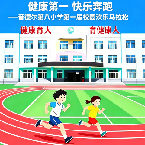 健康第一 快乐奔跑——音德尔第八小学第一届校园欢乐马拉松圆满落幕