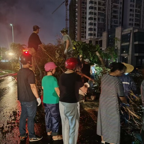 台风无情 人有情——美兰区蓝天街道禁毒办参与灾后重建工作
