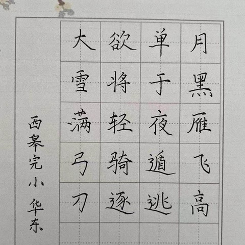 丰阳镇中心校教师练字第十三期展示活动