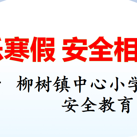 快乐寒假 安全相伴—柳树镇中心小学寒假安全教育