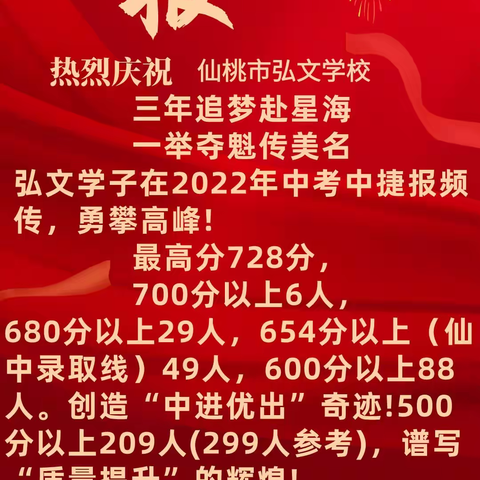 追梦秋冬   圆梦仲夏一一弘文学校2022年中考表彰纪实