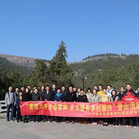 枣庄市分行举办“贯彻六中全会精神 全力服务乡村振兴”登山活动