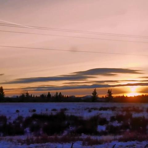 零下20度的晚霞在燃烧