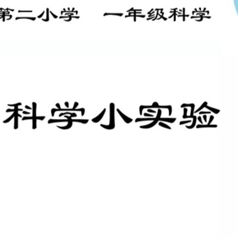 居家学科学，实验趣味多——记满洲里市第二小学一年级学生居家抗疫期间玩转科学小实验