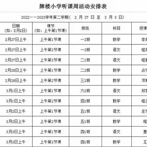 深入课堂，以听促教——礼林镇牌楼小学开学听课周活动