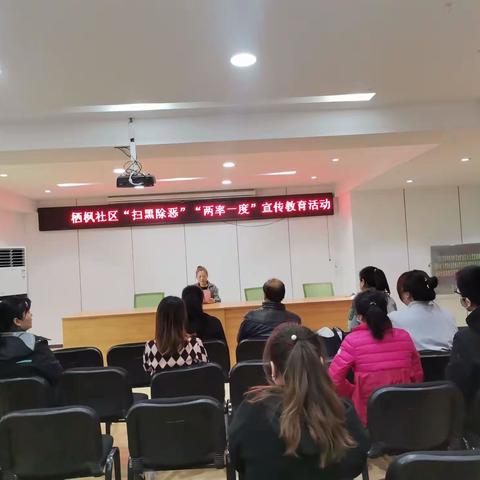 栖枫社区开展“两率一度"“扫黑除恶"宣传教育活动