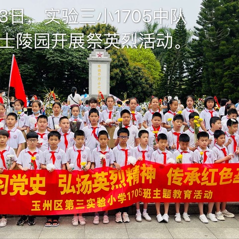 缅怀革命先烈  传承红色基因—记玉州区第三实验小学1705班祭英烈活动
