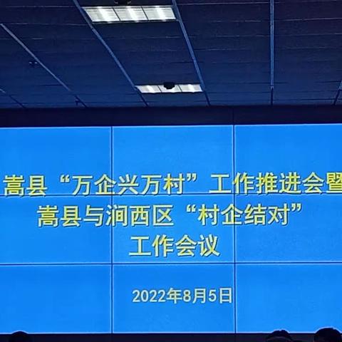 推进“万企兴万村”行动涧西区工商联开展“村企结对”活动走进嵩县