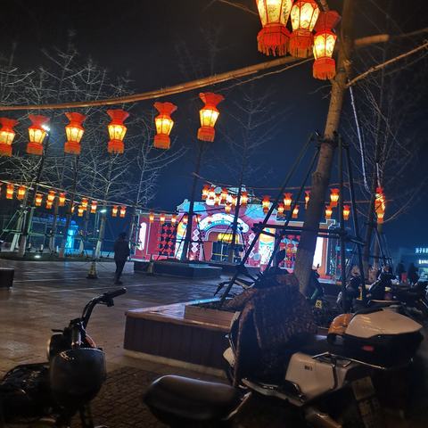 海宁鹃湖公园夜景很美好