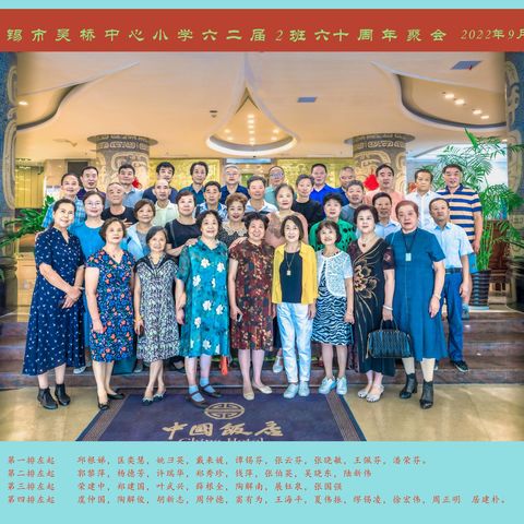 无锡市吴桥中心小学六二届2班同学六十周年聚会2022年9月1日