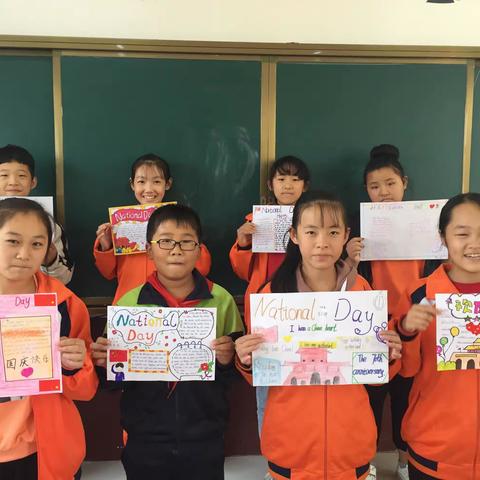 道口铺学区田庙小学开展“庆国庆”英语手抄报评比活动