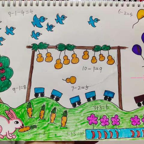 【融课程·线上学】童趣“绘”画　驶进数学城堡——商都小学一年级数学特色作业展