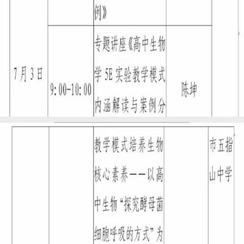 “第一次请进来”——高中生物学5E实验教学模式成果推广应用活动