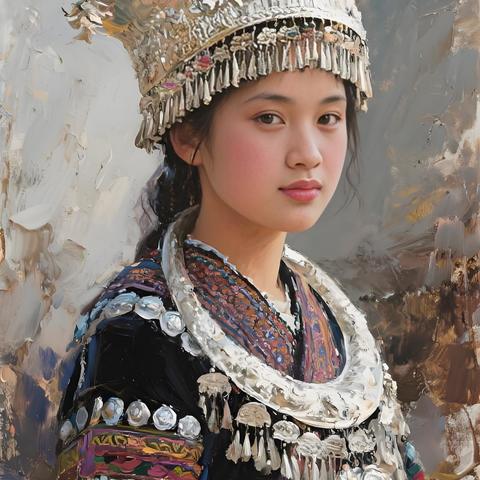 𝔸𝕀 绘画 🎨 民族姑娘肖像