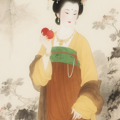 𝔸𝕀 绘画 🎨 杨贵妃和荔枝