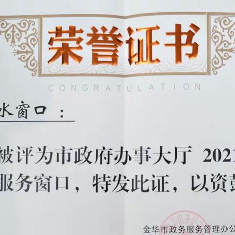 群众满意在窗口，优质服务获殊荣